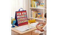 Tabletop Pocket Chart Foldable Double-Sided Pocket Chart Portable Educational Supply for Teachers, Students, Classroom, Homeschooling