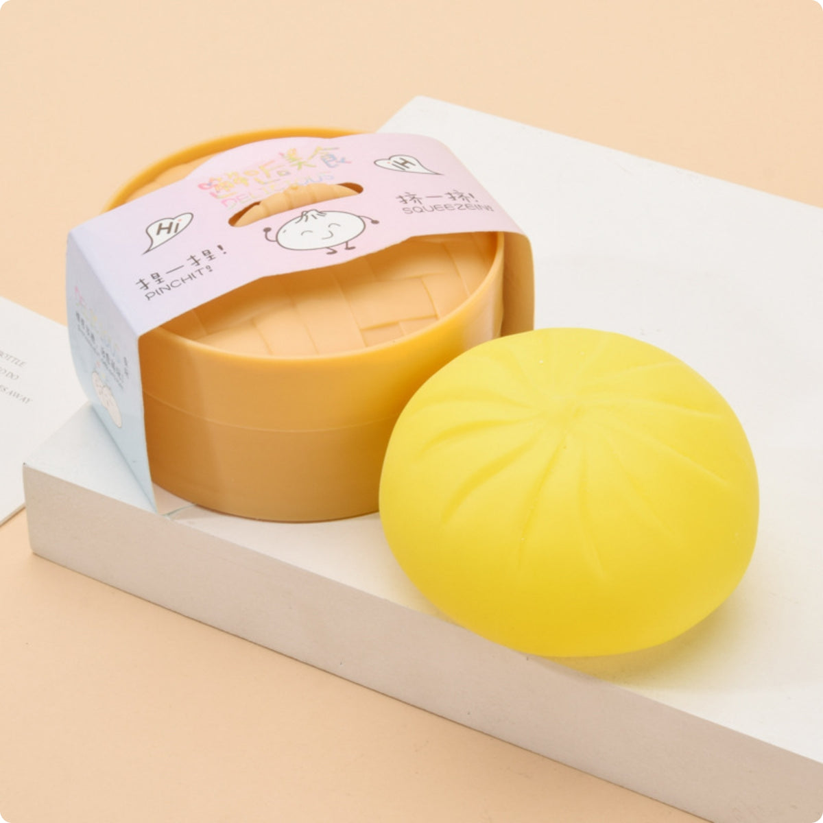 Bun-Shaped Pleated Top Steamed Bun Toy Rounded