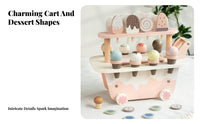 Wooden Ice Cream Cart Developmental Learning Influenced Child Children's Plaything Pretend Ice Cream Cart for Kids