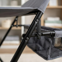 Adjustable Height Changing Table Textile Shelf Foldable Changing Table Wheeled