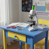 Educational Gift Kids Microscope Set LED Light Beginner Microscope Kit 1200x Magnification for Students, Beginners, Classroom, Home School