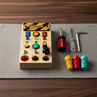 Wooden Busy Board Fine Movement Skills Development Child Switch Board for Travel