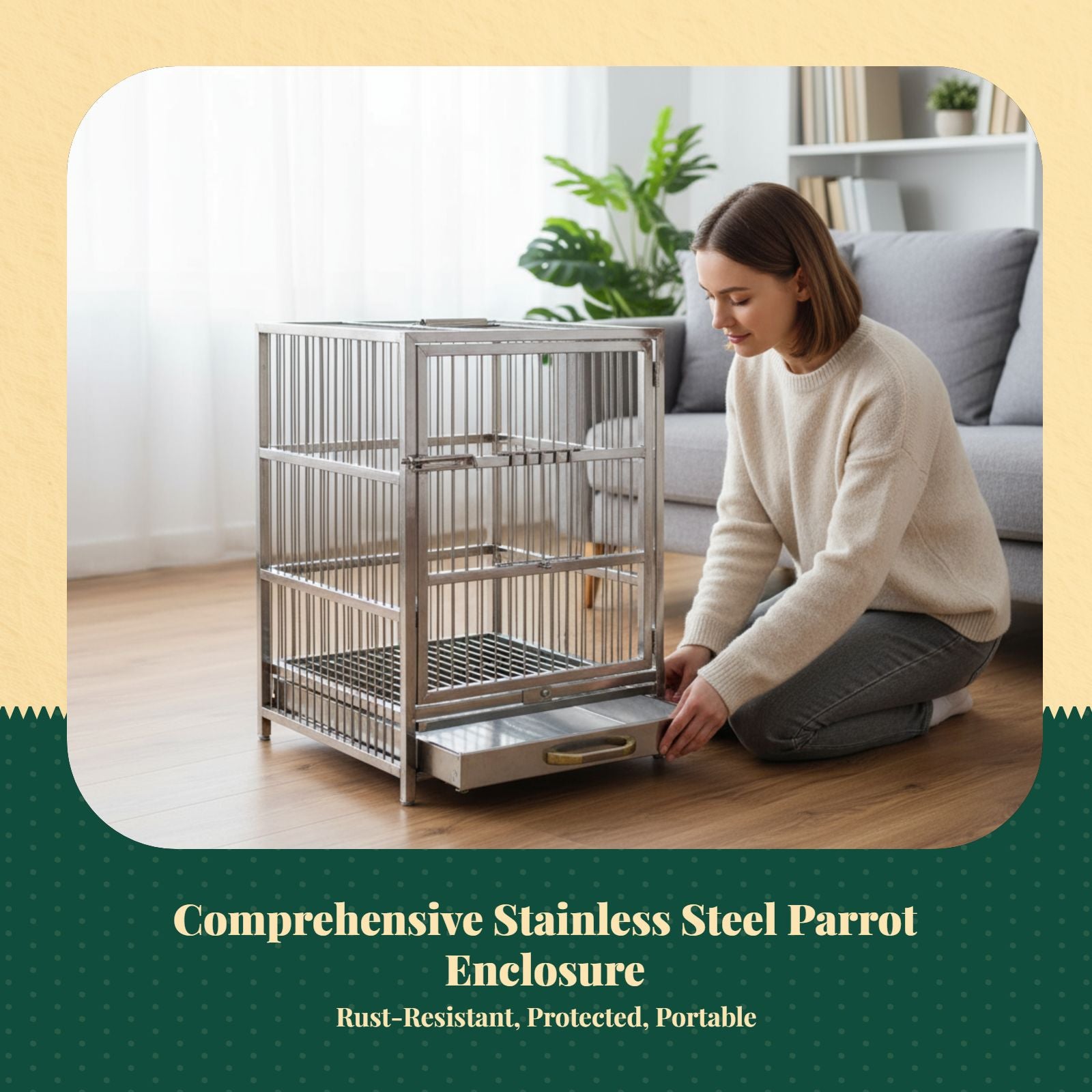 Stainless steel parrot cage