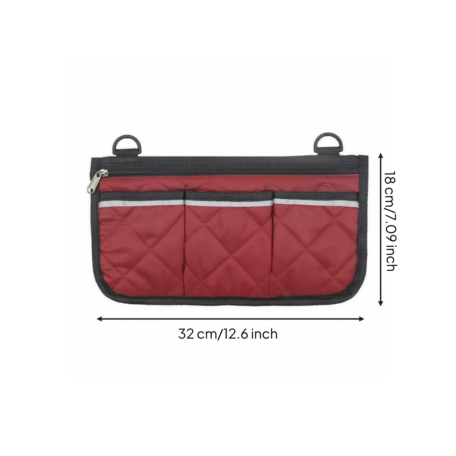 Wheelchair Side Pouch Adjustable Straps Stroller Side Organizer for Seniors