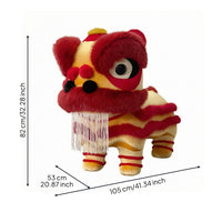 Lion Dance Stool Padded Cushioned Textile Lion Stool Rounded Head Kids Furniture for Children