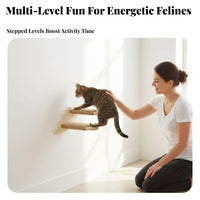 Wall Mounted Cat Steps Solid Wood Construction Wooden Cat Climbing Steps