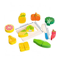 Wooden Fruit Cutting Set Slice-Apart Sliceable Play KitchenSet Brightly Painted Wooden Cutting Toy for Children
