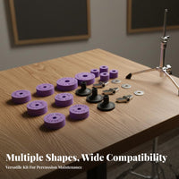 21 Pieces Cymbal Stand Felts and Sleeves Non-Slip Cymbal Pad Set Drum Maintenance Kit Easy Installation for Drummers