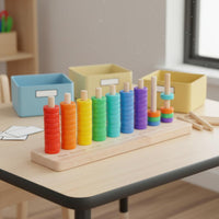 70 Pieces Rainbow Stacking Rings Color Recognition Circle Stacking Toy Fine Motor Skills Rainbow Stacker for Preschoolers, Kindergarten