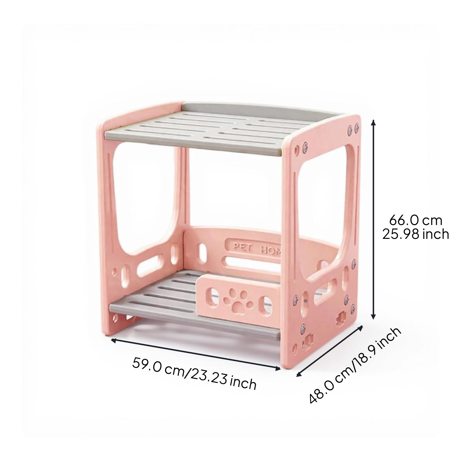 Washable mesh pet bed, non-slip base.