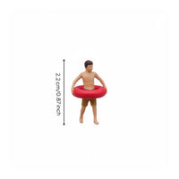 1:87 Scale Mini Person Realistic Painted Swimmer Figures for Sand Table