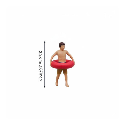 1:87 Scale Mini Person Realistic Painted Swimmer Figures for Sand Table
