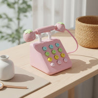 Wooden Toy Telephone Educational Children's Rotary Phone Toy and Reliable Plaything for Kids