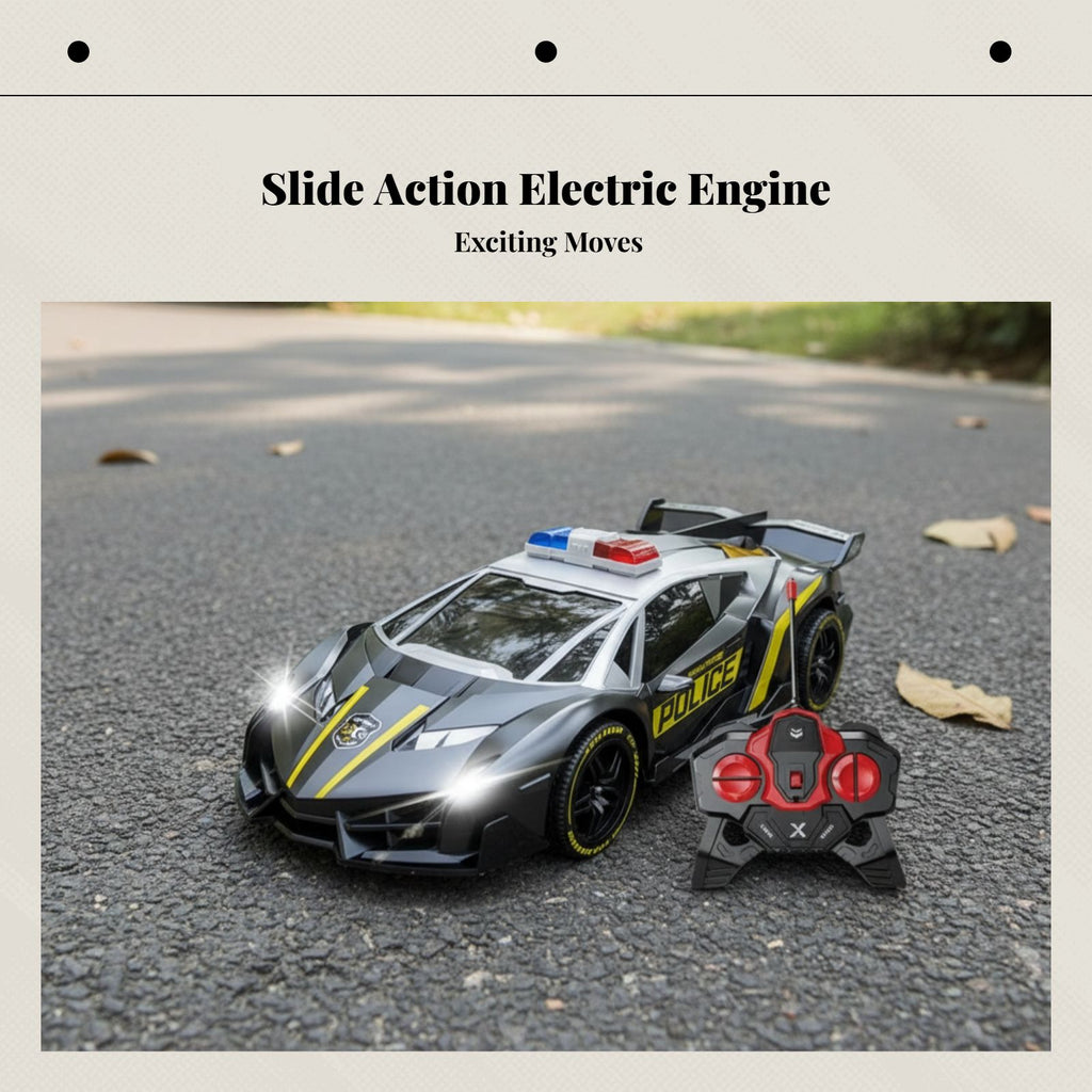 RC Remote Control Police Car, Electric Slide Toy, High-Speed Vehicle for Kids