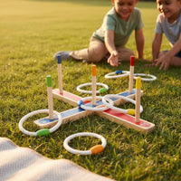 Wooden Hoop Toss Set Educational Kids Hoop Toss Toy Sturdy for Children