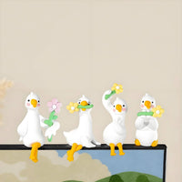 Silly Goose Figurine Cute Lazy Duck Desk Buddy Playful for Car Dashboard