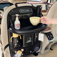Car Seat-Back Organizer Bag Adjustable Straps Backseat Storage Bag Hanging Hooks