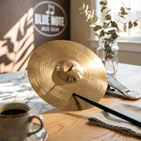 13.5-Inch Cymbal Concentric Bands Bronze Cymbal Polished Areas