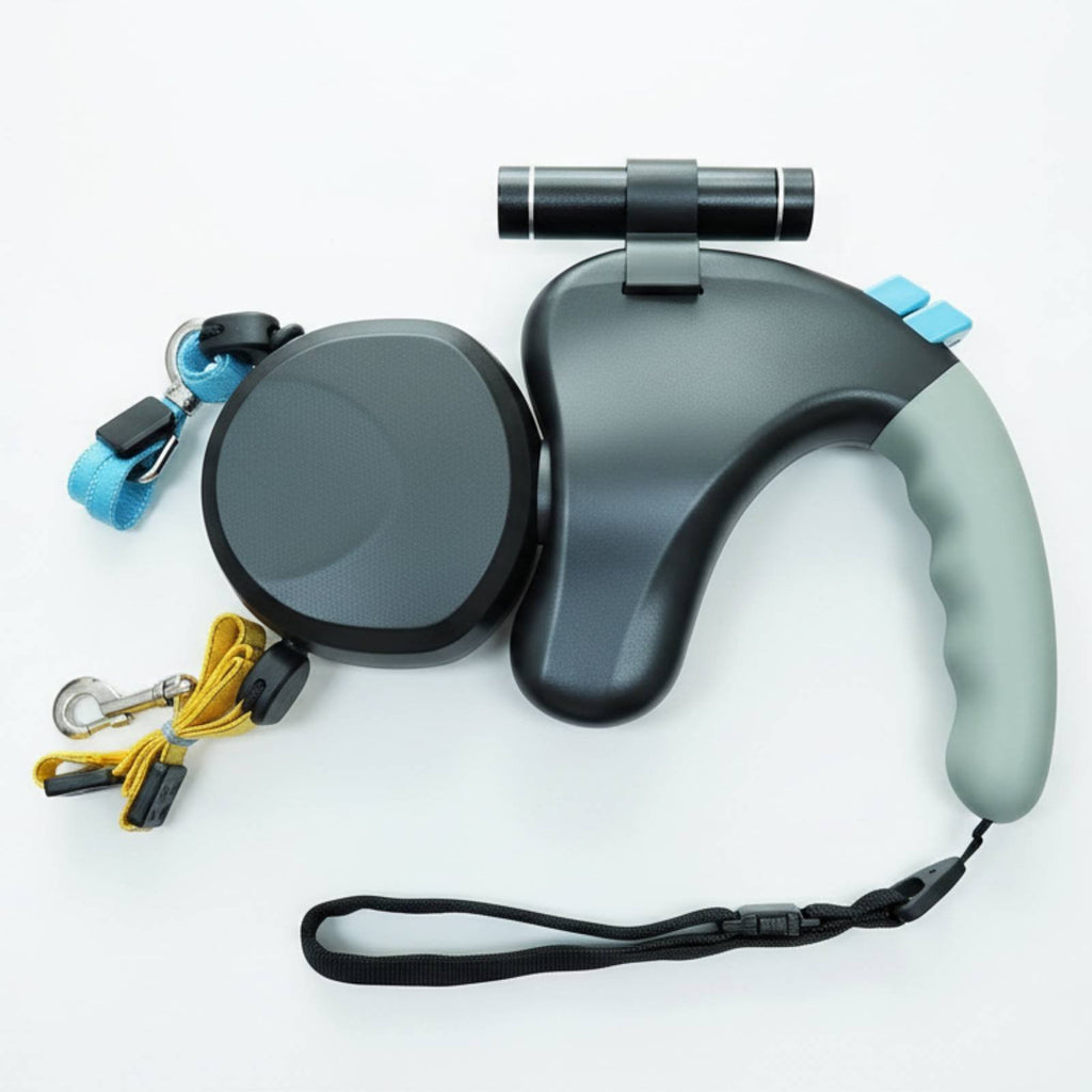 Tangle Tangle-Resistant Double Dog Leash Shock Absorbing Double Retractable Dog