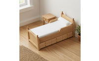 OB11 Dollhouse Bed Slatted Design Four-Poster Dollhouse Bed White Bedding