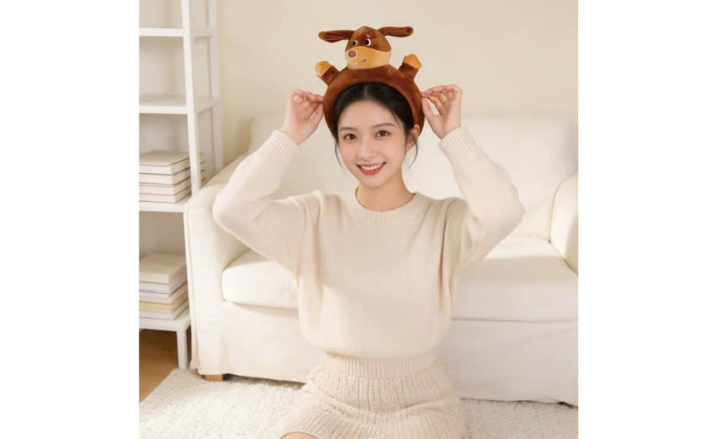 Soft Fabric Dog Headband Stage Performance Costume Item Halloween for Party