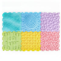 6 Pieces Interlocking Sensory Tile TPE Sensory Mat Washable for Children