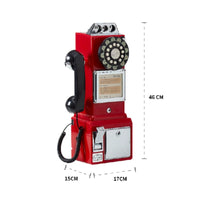 Coin Telephone Chrome Trim Retro Payphone Lockable Door