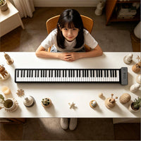 88 Key Roll up Piano Rechargeable Musical Instrument Dustproof for Travel, Kids