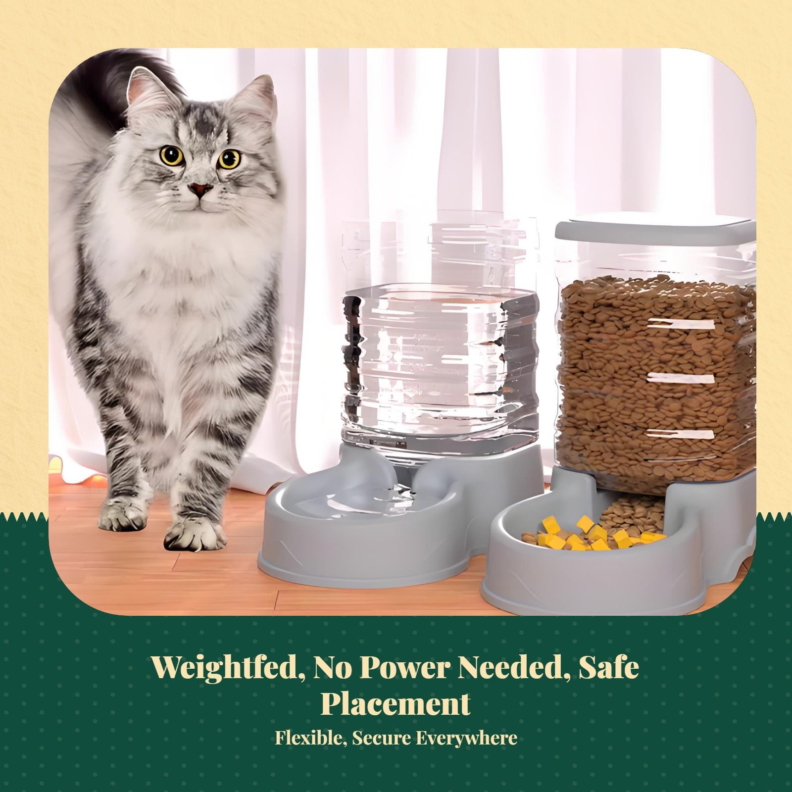 Large automatic pet feeder, no power