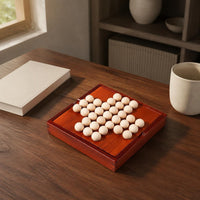 Peg Single-Player Peg Brain Teaser Raised Border Wooden Single-Player Peg Brain