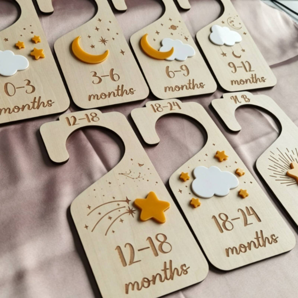 7 Pieces Wooden Baby Closet Divider Cute Nursery Design for Parents