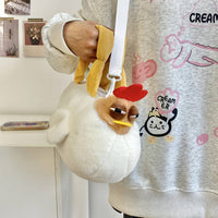 Soft Toy Chicken Bag Portable Chicken Soft Toy Bag Gift Idea for Outings, Girls