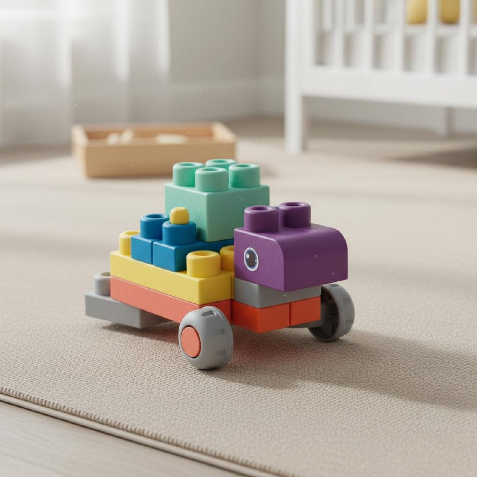 Easy to Clean Soft Building Blocks Bite Safe Soft Blocks Set Early Learning for Babies, Toddlers, Indoor Play