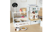 Children's Coffee and Imaginative Confections Food Set Complete Accessory Kit Wooden Coffee Maker Toy Set Realistic Sounds