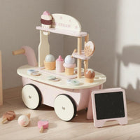 Ice Cream Role Play Wagon Rolling Plaything Educational for Indoor