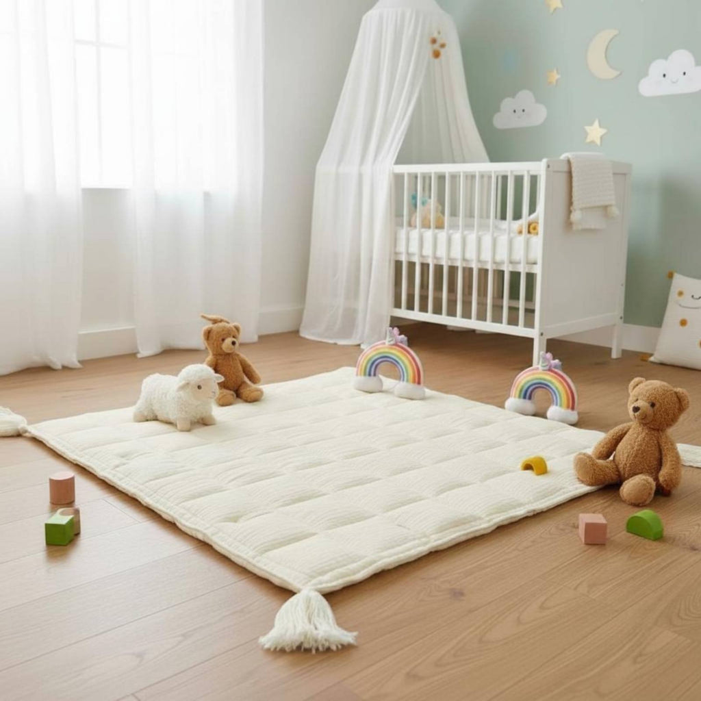 Infant Play Mat Silky Padded Crawling Mat Non-Slip for Playtime