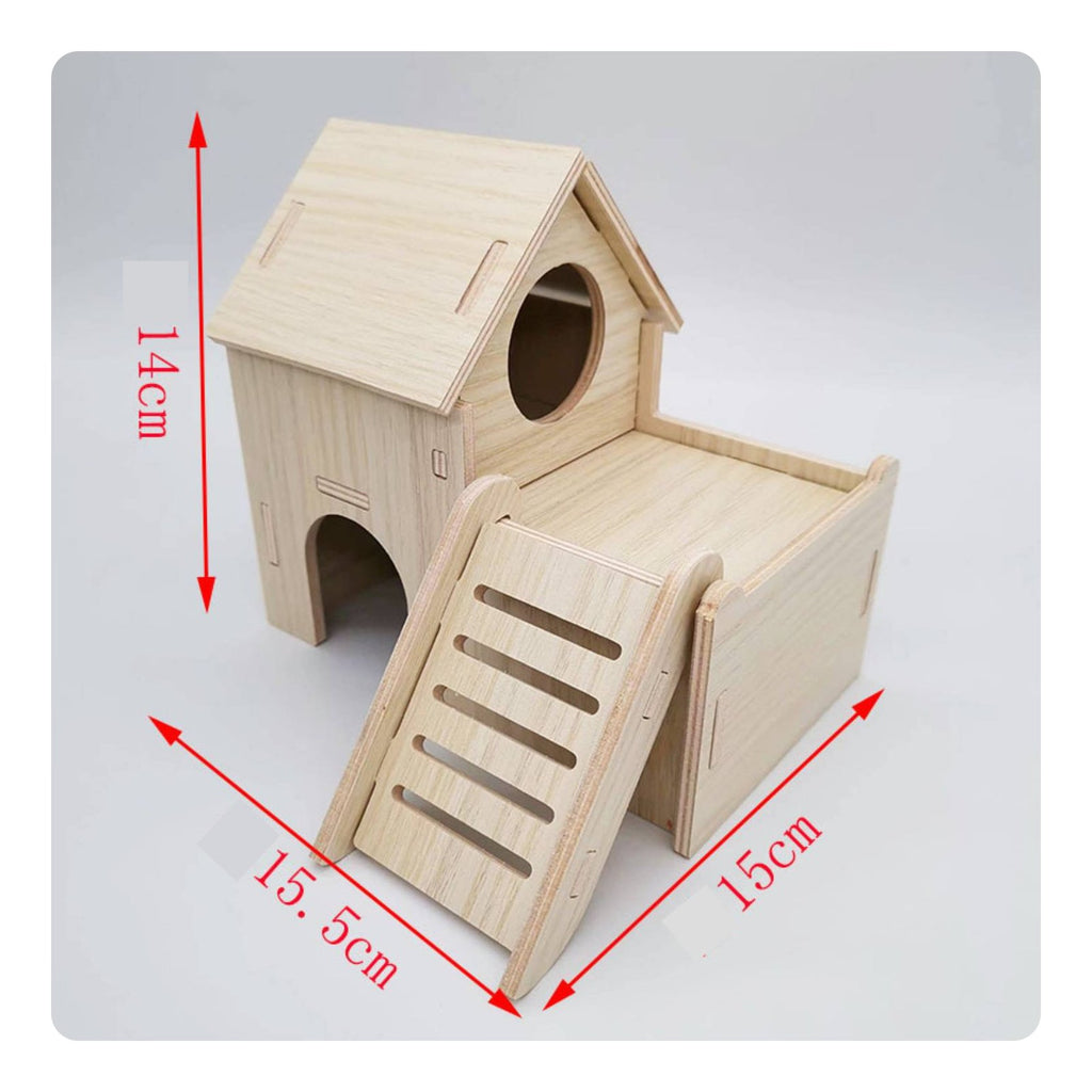 Wooden Hamster House Long-Lasting Guinea Pig Hideout Easy to Clean