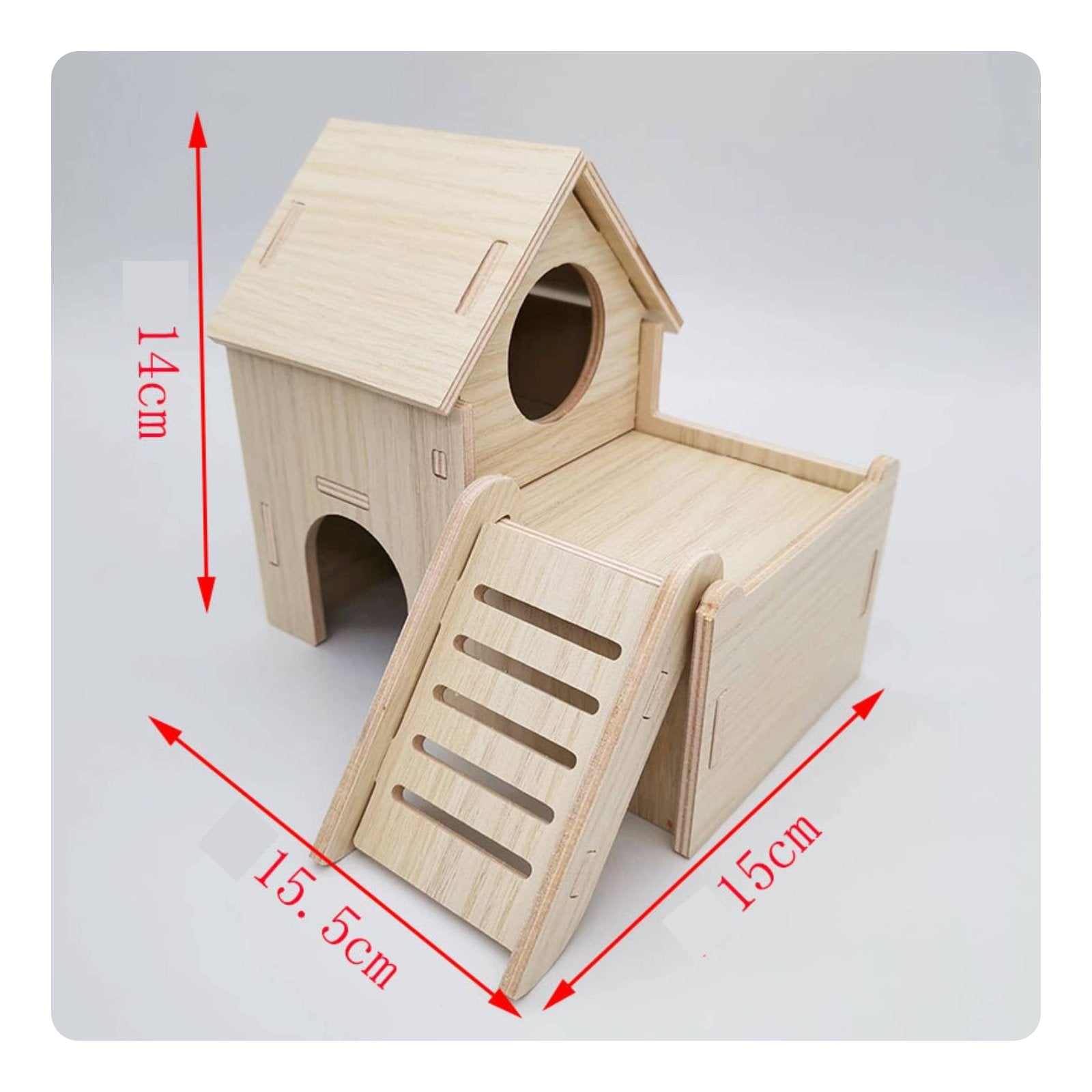 Wooden Hamster House Long-Lasting Guinea Pig Hideout Easy to Clean