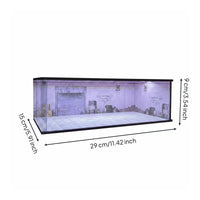 1:64 Garage Diorama with Lights 1/64 Car Display Box Dustproof Diecast Car Display Case for Desk, Shelf
