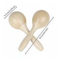 2 Pieces Wooden Maraca Educational Wooden Shaker Clear Shaking Clear-Sound Maracas Maraca Set for Young Children, Kindergarten, Interactive Play