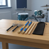 7 Pieces Drum and Brush Set Versatile Sound Options Retractable Wire Drum Brushes Materials 5A Maple Wood Drumsticks for Jazz Artists