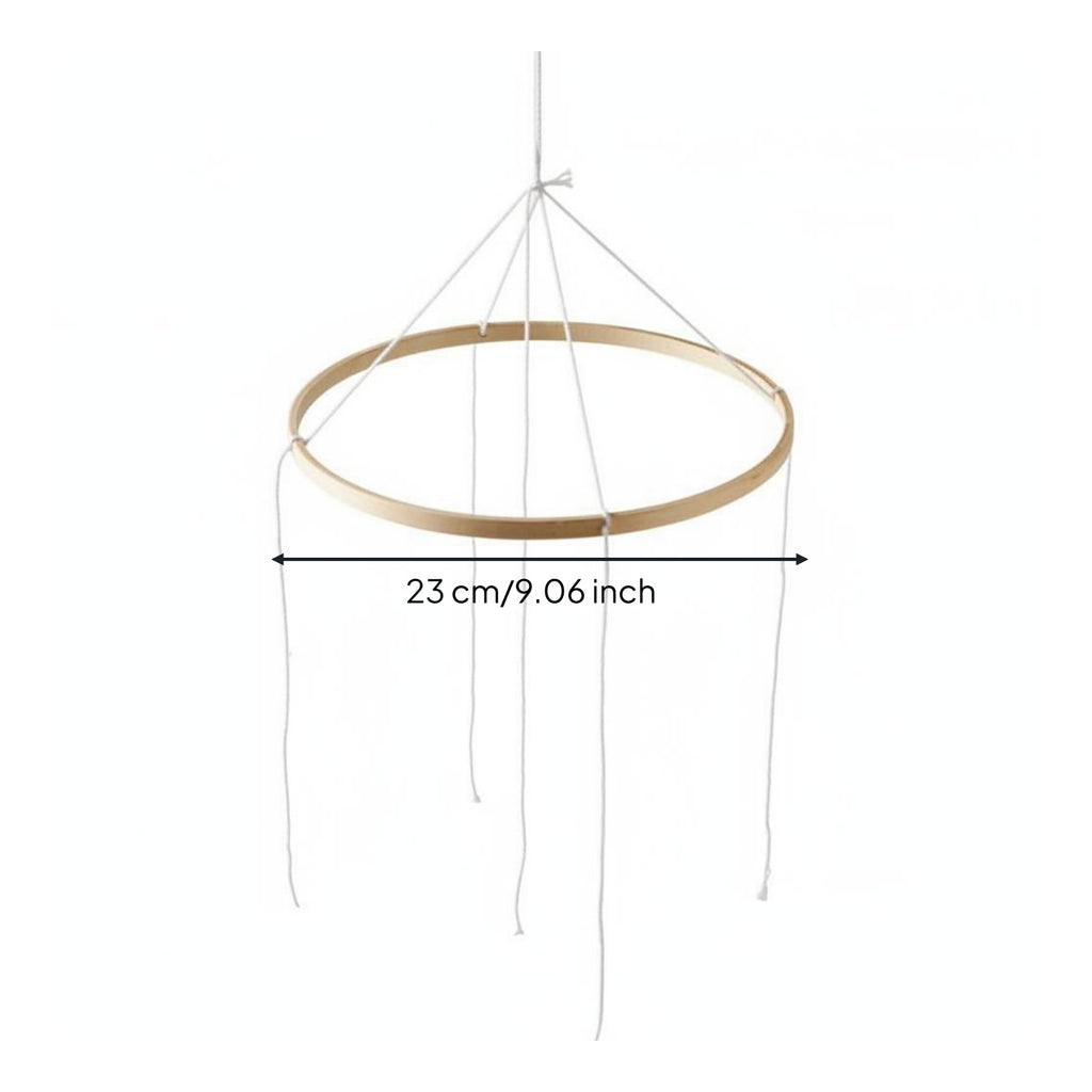 DIY Wooden Mobile Hoop Handmade Baby Bed Bell Frame Safe Material for Infants