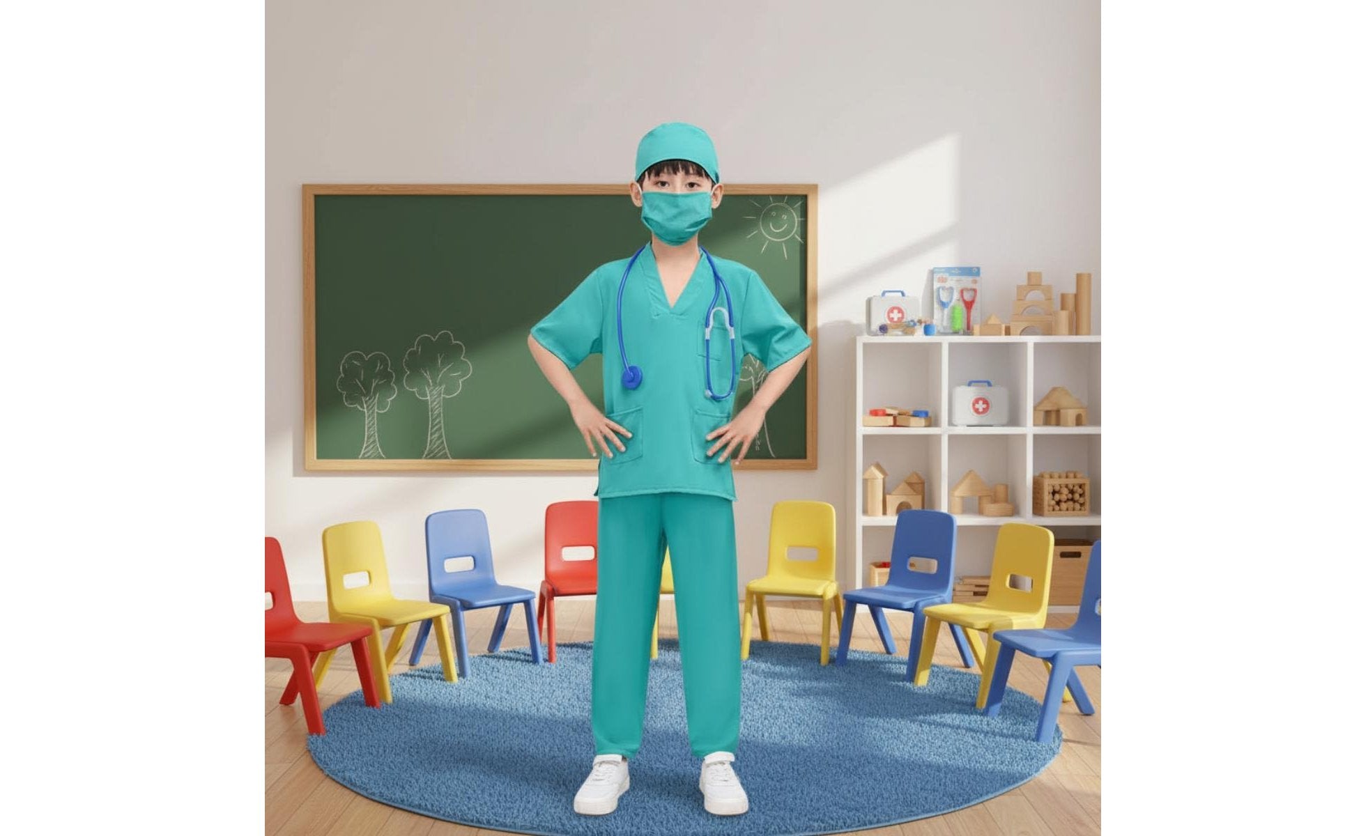 Educational Kids Science Coat Uniform Comfortable Material Child's Science Coat Costume Realistic Design for Preschoolers, Career Day