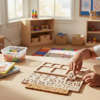 Child-Centered Math Learning Tray Solid Wood Educational Toy for Classroom