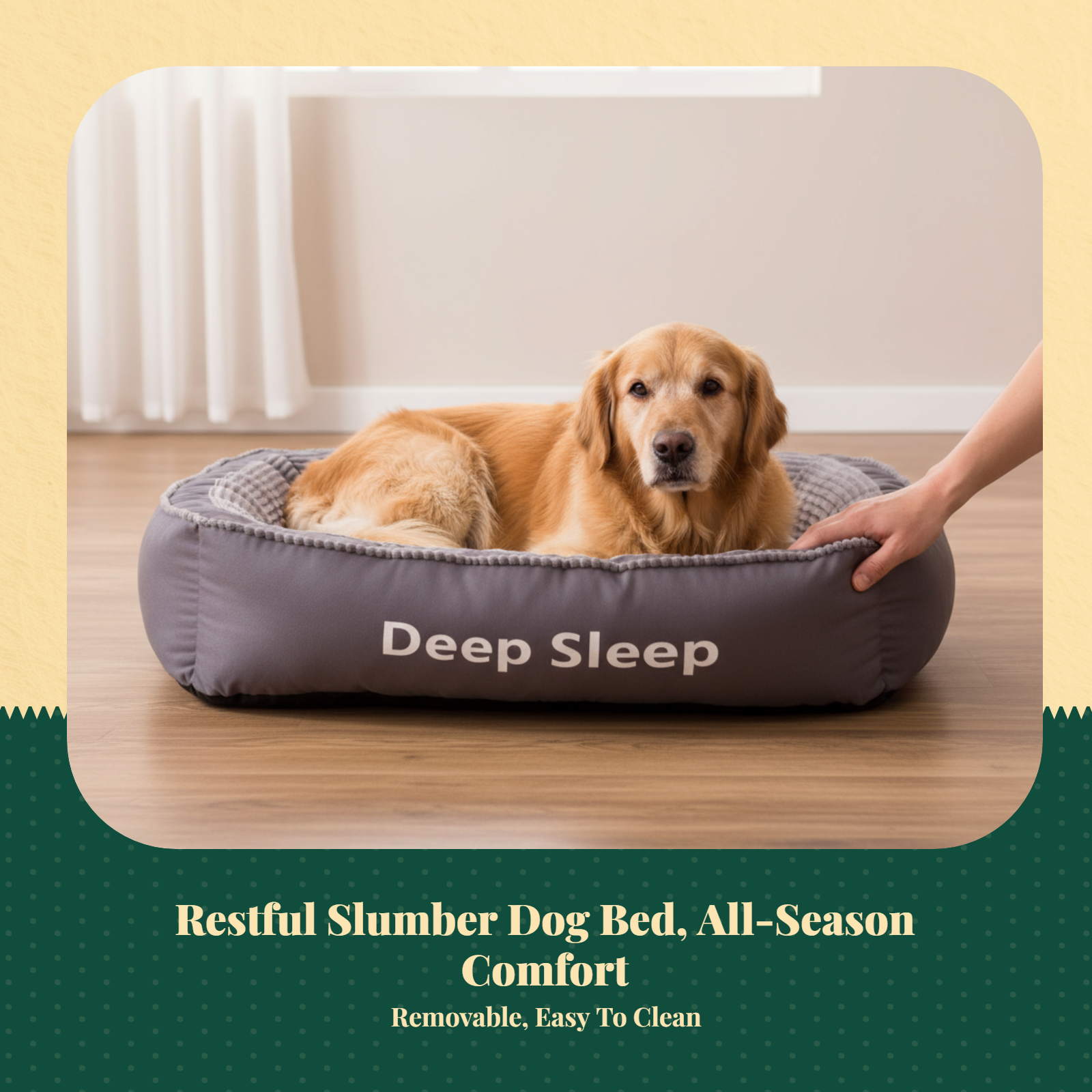 Orthopedic dog bed, washable cover.
