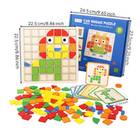 Wooden Mosaic Game Picture Cards Mosaic Tile Matching Game Fine Movement Skills