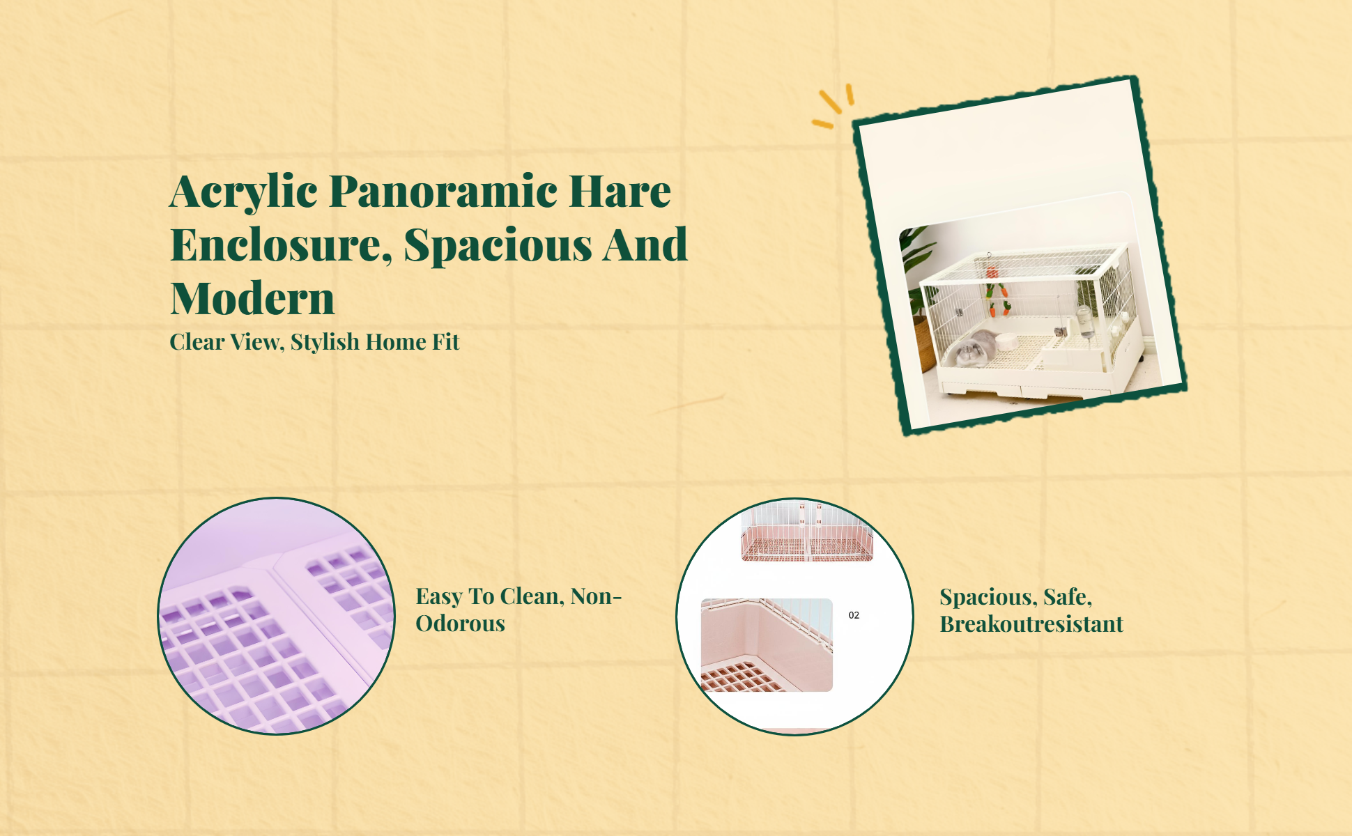 Acrylic pet enclosure with tray