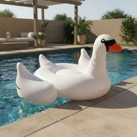 Inflatable Swan Raft Portable Giant Swan Pool Raft Holds Multiple Riders