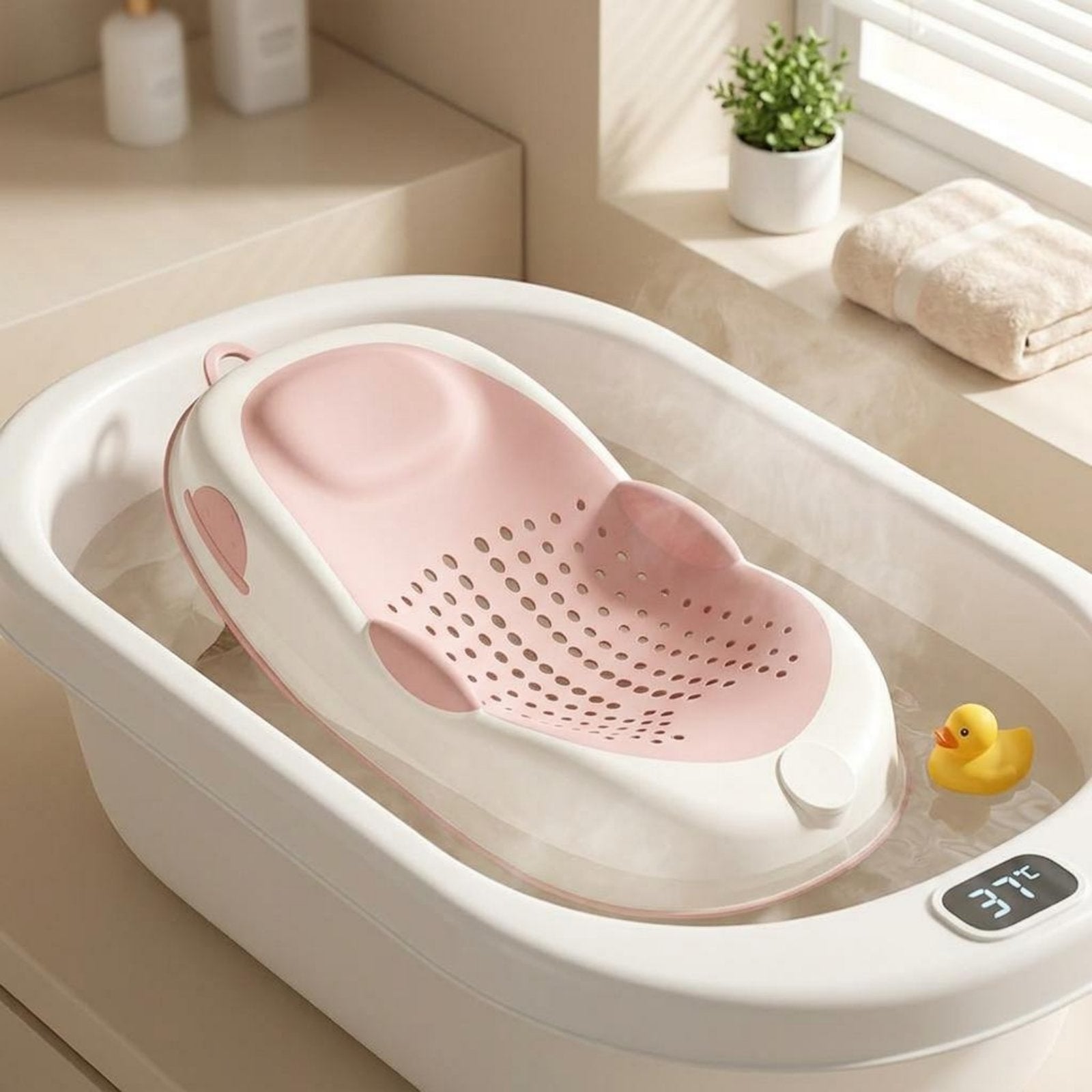 Newborn Bath Support Easy to Clean Baby Bath Seat Compact for Newborns