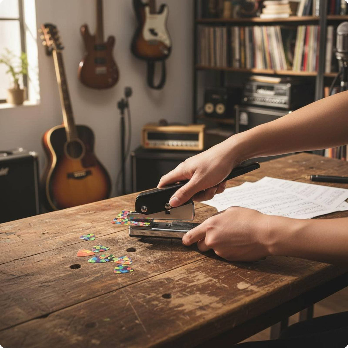 Guitar Pick Punch DIY Music Accessory Portable